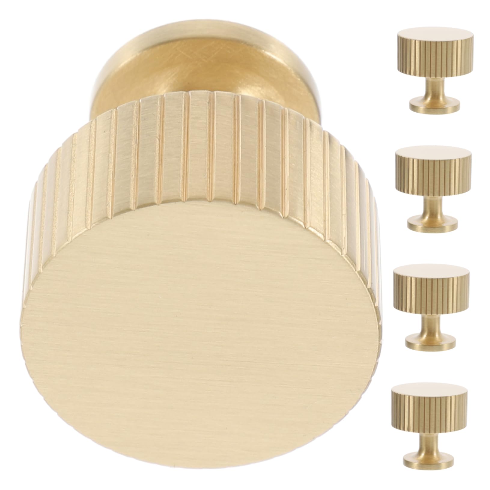 HOMSFOU Pomelli Rotondi in Ottone Oro per Armadio, 5 Pezzi | Design Europeo, Adatti a Guardaroba e Scarpiere, Installazione Semplice, Finitura Elegante e Contemporanea