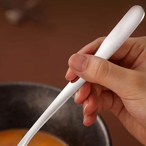 Miniatura 6 de UPTALY 6 cucharones de sopa profundos con mango largo (6.9 pulgadas), cuchara de servir de acero inoxidable 1810, cuchara grande de ramen, cuchara