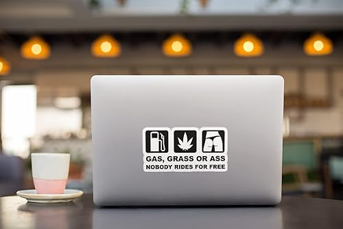 Miniatura 3 de Calcomanías de césped o culo con gas que nadie rides para parachoques, ventanas, tapas de gas, automóvil, impermeable, 4 x 3 pulgadas