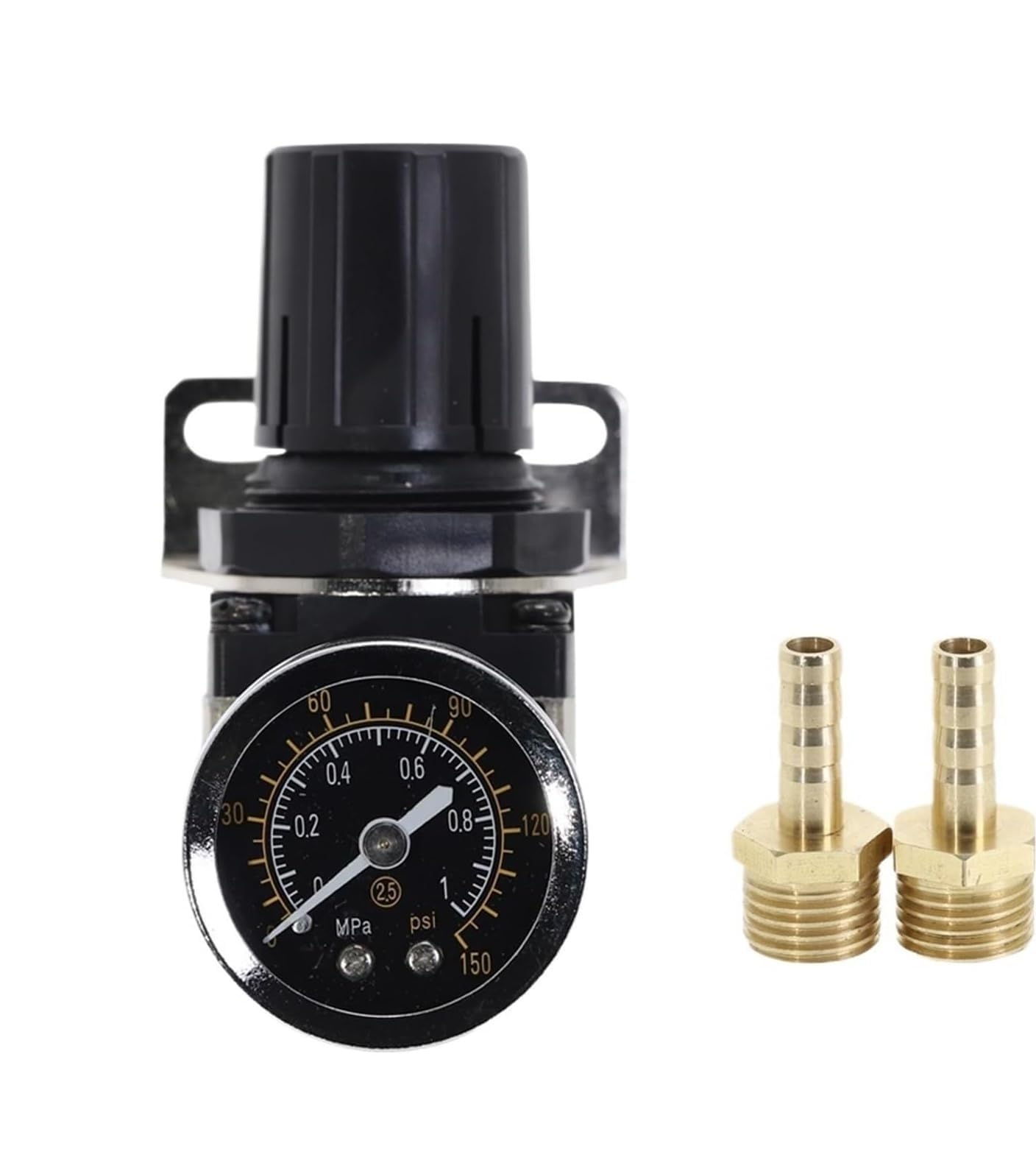 Crcrc One Color Ar2000-02 G1/4'' Pneumatic Pressure Regulator With Pressure Gauge, Adjustable Regulating Valve For Compressors 1Pc(Ar2000-02 Bt-6-02)