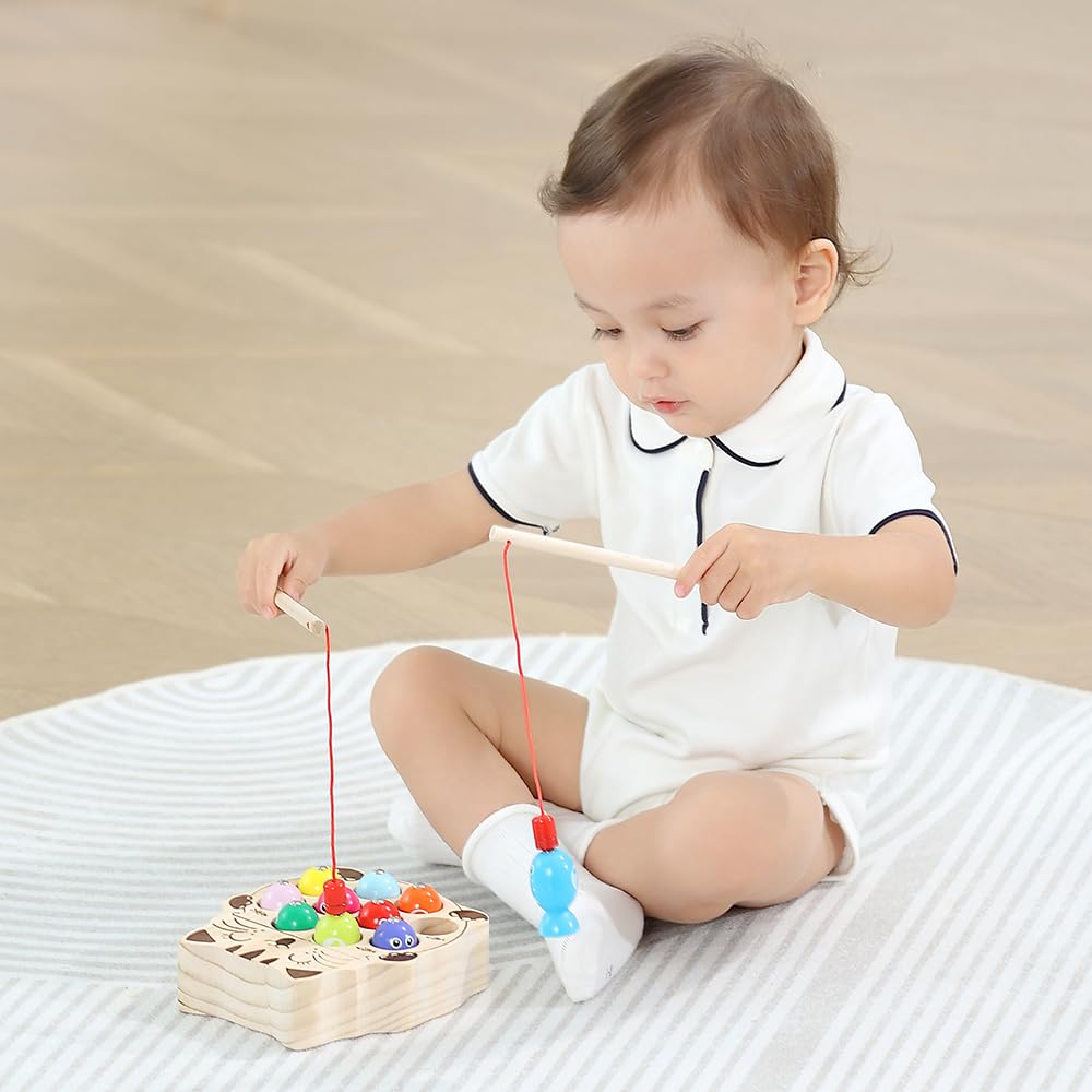 JAUNTY Gioco di pesca in legno per bambini 3 4 5 anni