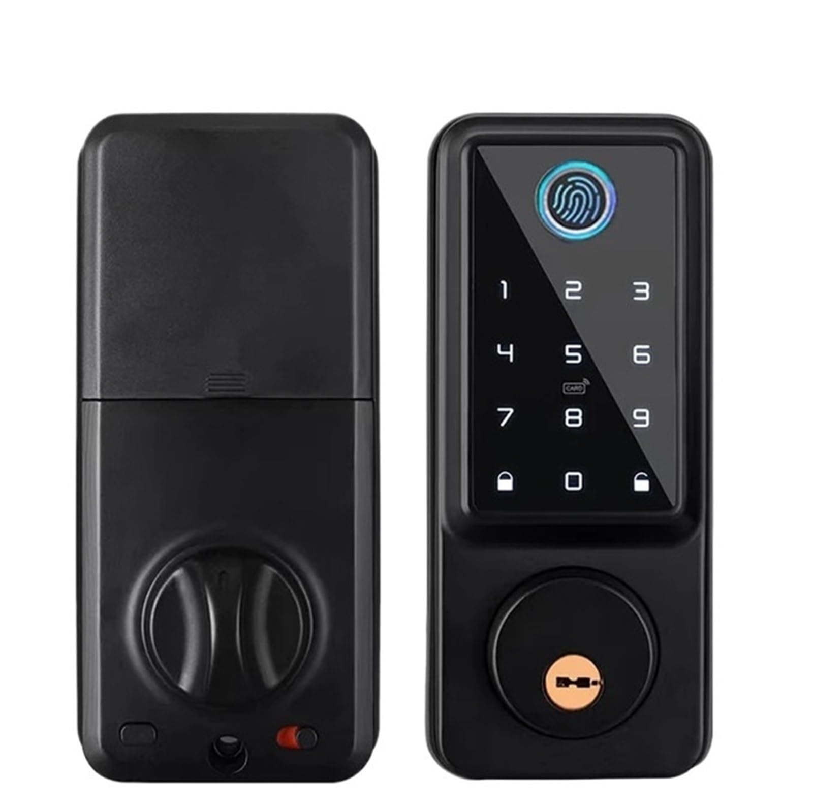 Smart Door Lock, Smart Lock Fingerprint Biometrics APP Remote Control Password Card Automatic Deadbolt Electronic Lock(Nero)
