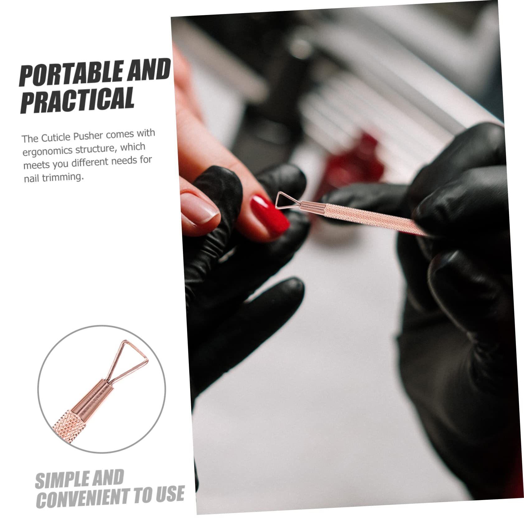 HAPINARY Stainless Steel Nail Gel Remover Set Cuticle Pusher and Polish Remover