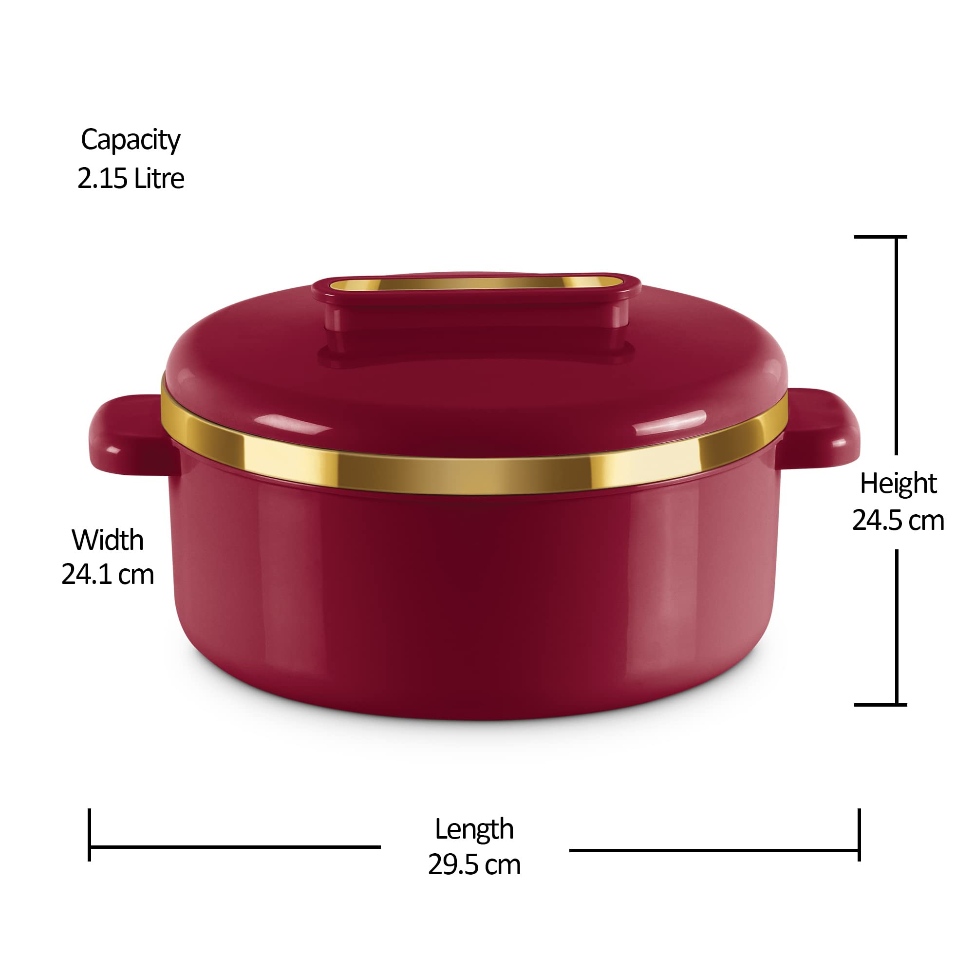 MILTON Curve 2500 Inner Stainless Steel Casserole, 2.15 litres, Maroon | BPA Free | Food Grade | Easy to Carry | Easy to Store | Chapati | Roti | Curd Maker — Amazon image 6