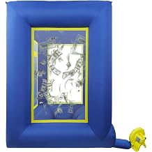 Inflatable Cash Grab Booth, Blue Oxford, 78.74x42.52x106.3in, for Promotions, Events, and Parties No Blower