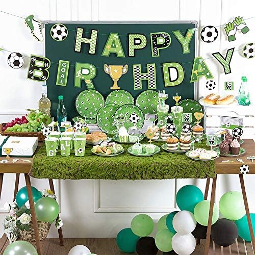 Football Happy Birthday Banner | Bunting Hanging for Football Fans Party Decoration | Sport Themed Party Supplies