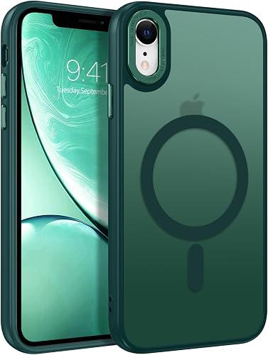 DUEDUE Coque Magnétique pour iPhone XR, Mat Vert