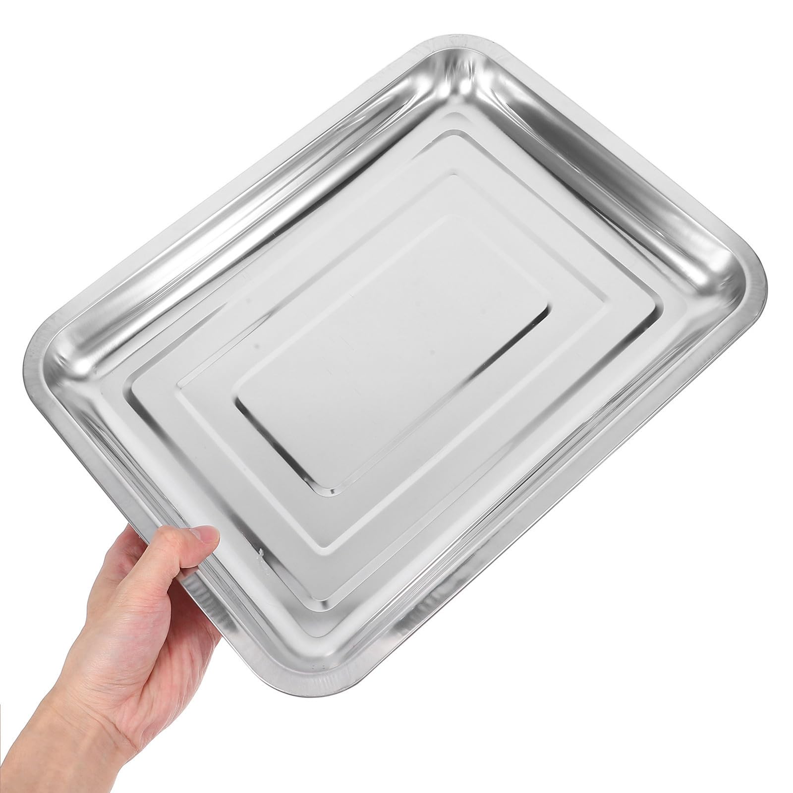 BESPORTBLE Bandeja para Germinación de Semillas Borde Alto y Diseño Apilable 8 Piezas de Acero Inoxidable y Protección Efectiva del Sistema Adecuado para Cultivo Interior en Alféizares