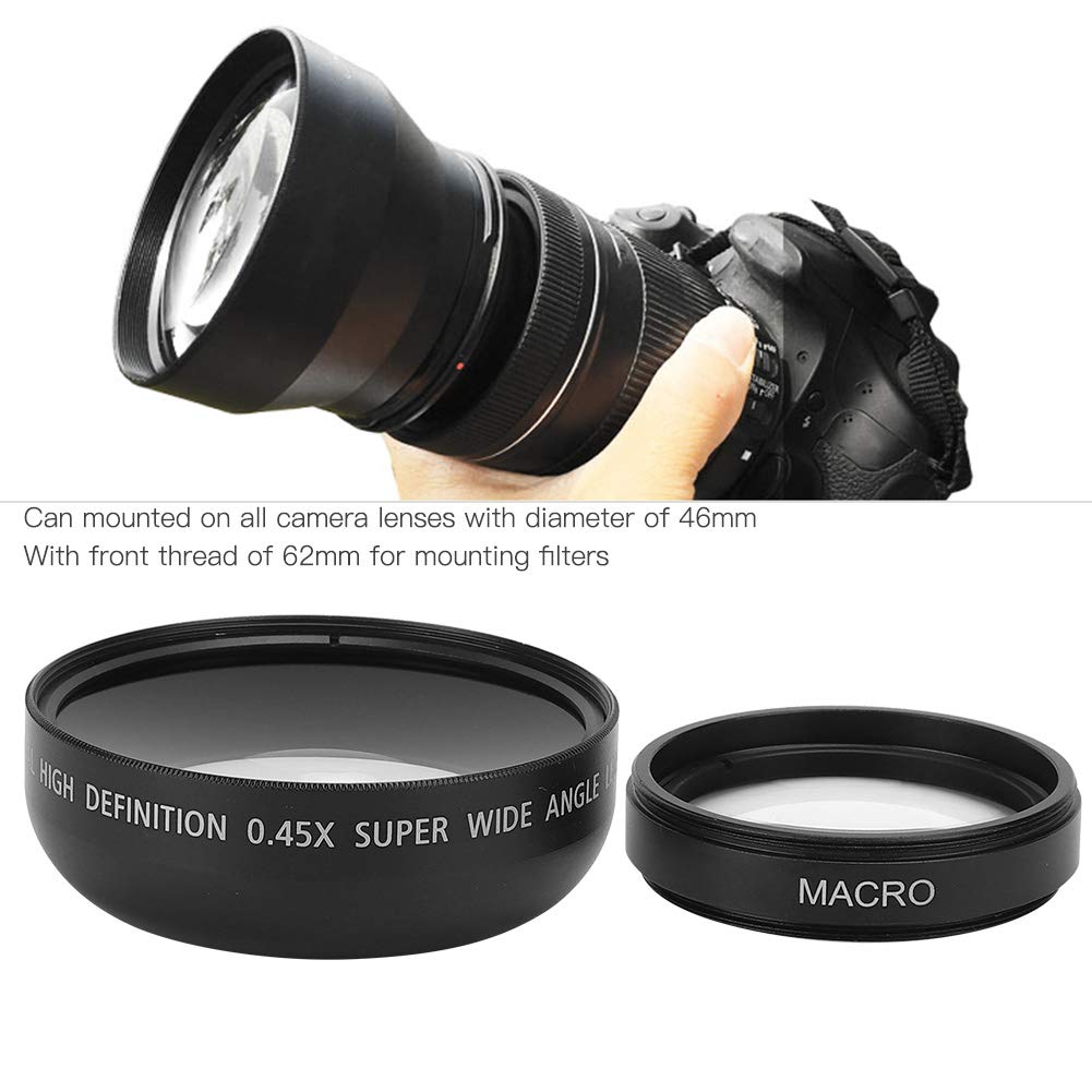 Zunate 46mm Obiettivo Grandangolare per Fotocamera, Obiettivo Macro Grandangolare 0.45X Universale per per per per Fotocamera