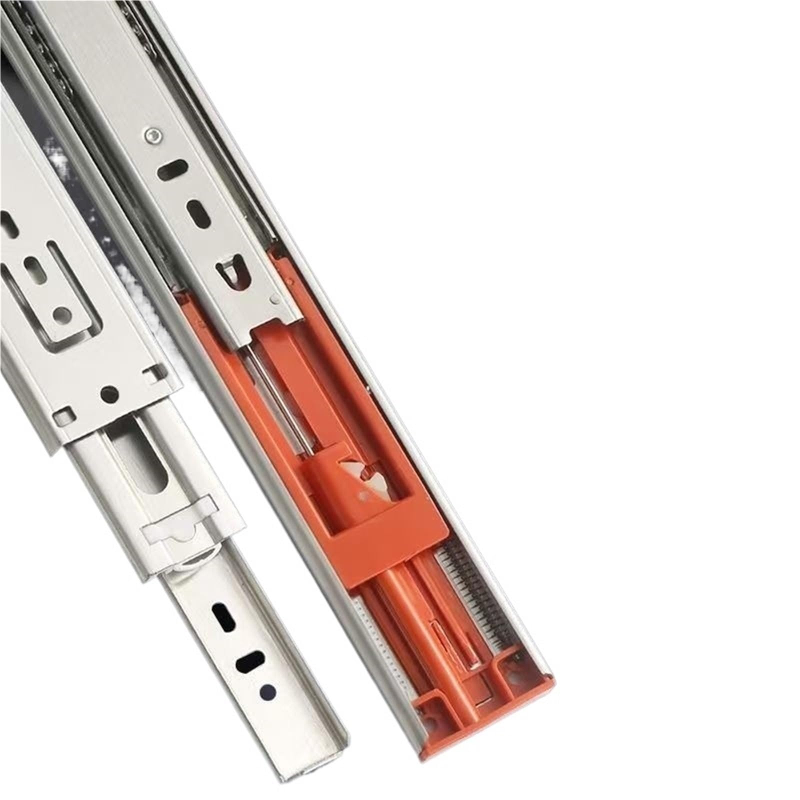 Oumifand Thickenedstainlesssteelbufferslide20inch=50Cm Stainless Steel Drawer Buffer Slide Rail Three-Section Press Rebound Hardware 2Pcs(Thickenedstainlesssteelbufferslide20inch=50Cm)