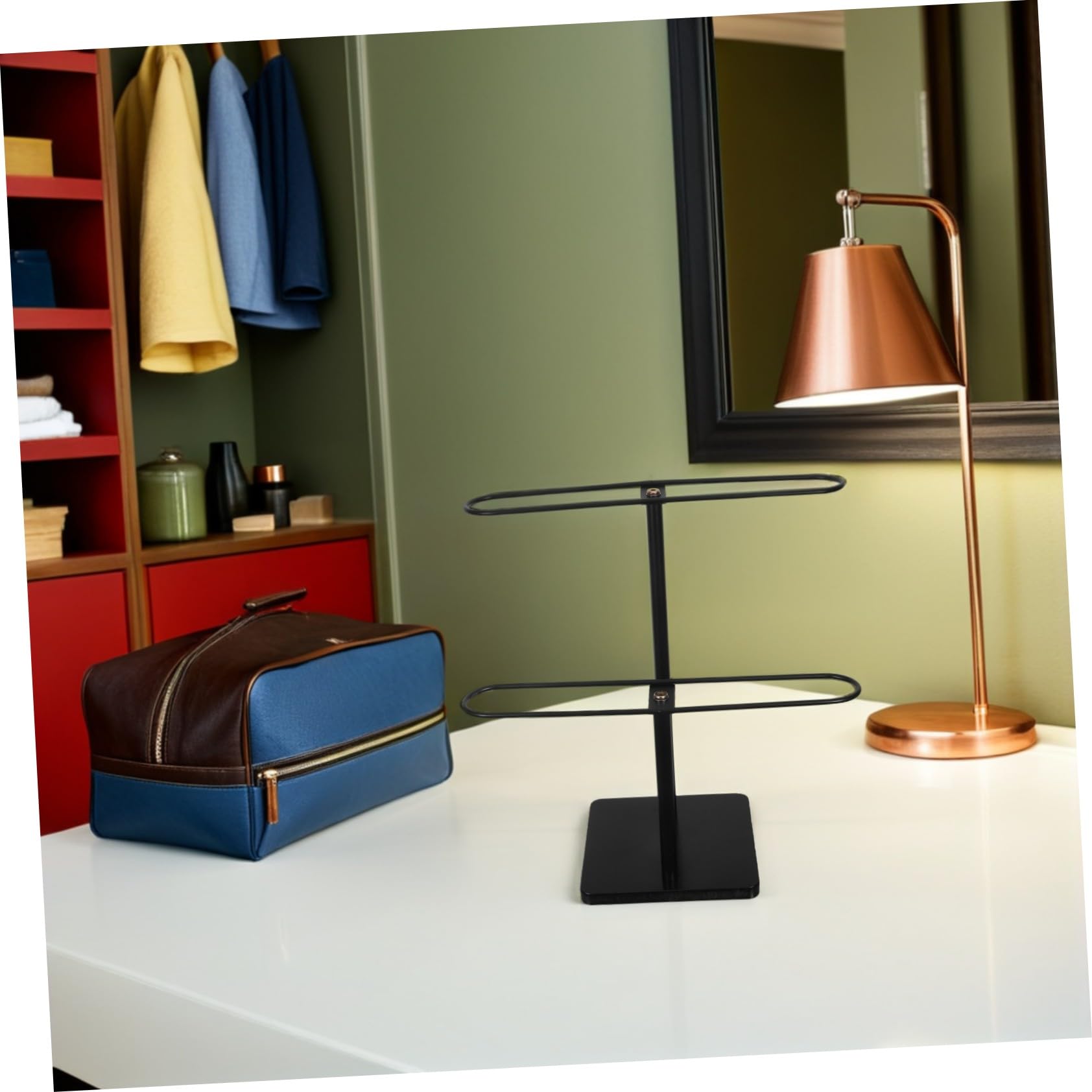 2nivel Estante para Guardar Gafas de Sol Organizador de Metal Expositor de Escritorio para Almacenamiento de Monturas de Gafas para Decoración de Hogar