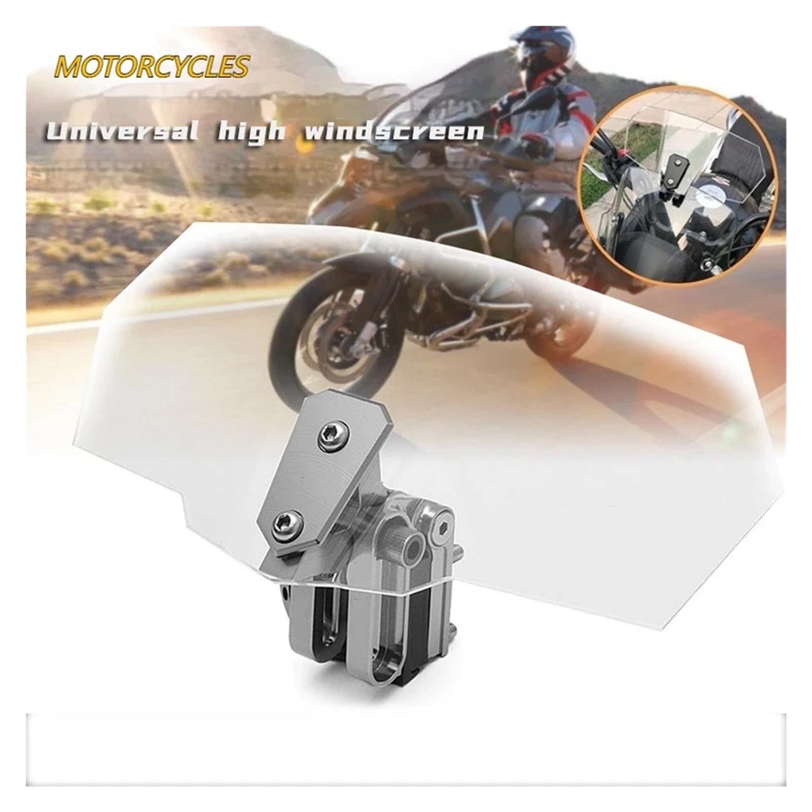 Przednia szyba motocyklowa Uniwersalny Spojler Przedłużający Szybę Motocyklową Do Skutera, Podwyższony, Pasujący Do CBR650F YZF-R15 R1200GS DUKE Osłona przeciwsłoneczna(Transparency)