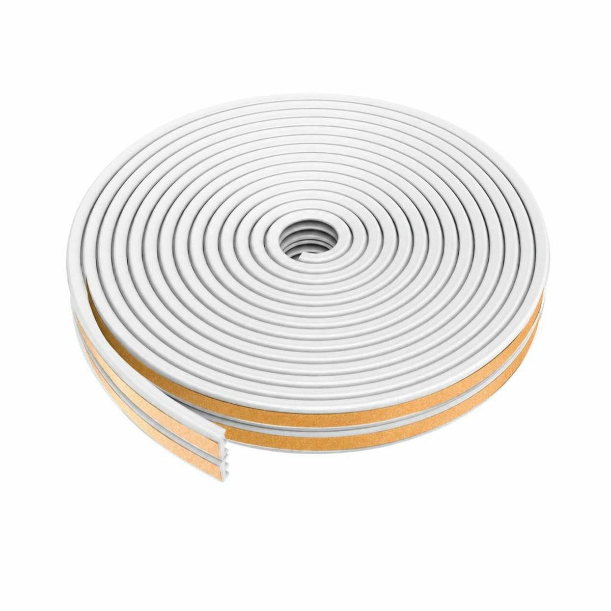 5m/10m Door Seal Strip Self-Adhesive Draft Stopper Tape Window Weather Stripping Insulation Noise Rubber Sealing Strip-E white-5M (16.4ft)