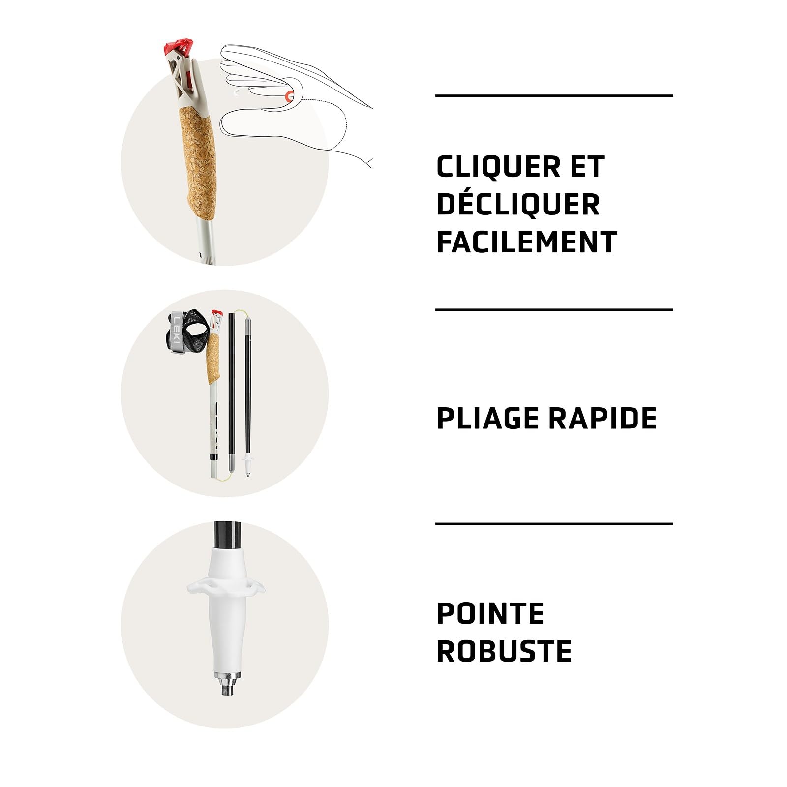 LEKI Ultratrail FX.One Bâtons de Trail pour Homme et Femme | Pliable en Carbone | Ultraléger | Longueur Fixe
