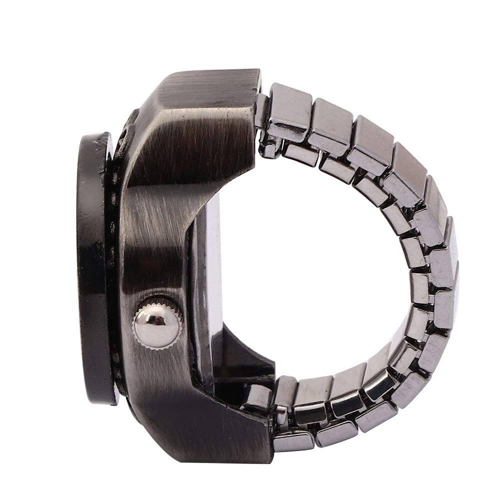 Pongnas Ringue de Bague, Doigt Ring Watch Vintage Quartz Quartz Horloge Horlogère de Doigt la Montre Rogne Flip Up Couvercle pour Les Hommes Mâles
