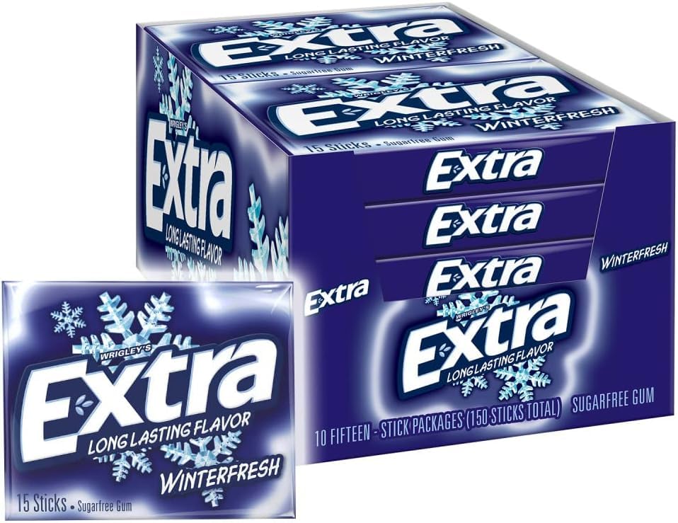 Image of EXTRA Gum Winterfresh Sugar Free Chewing Gum Bulk Pack, 15 Stick (Pack of 120)