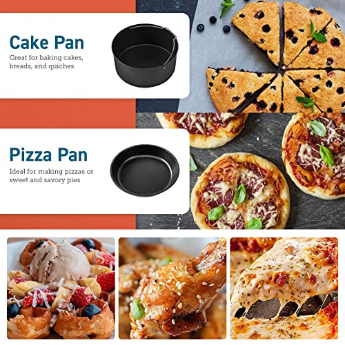 2 Pcs Accesorio para Freidora: Placa para Pizza y Molde para Pastel Redondo con Recubrimiento Antiadherente, Set de Molde para Pastel Grande y Pequeño para Freidora US (8 pulgadas) miniatura 5
