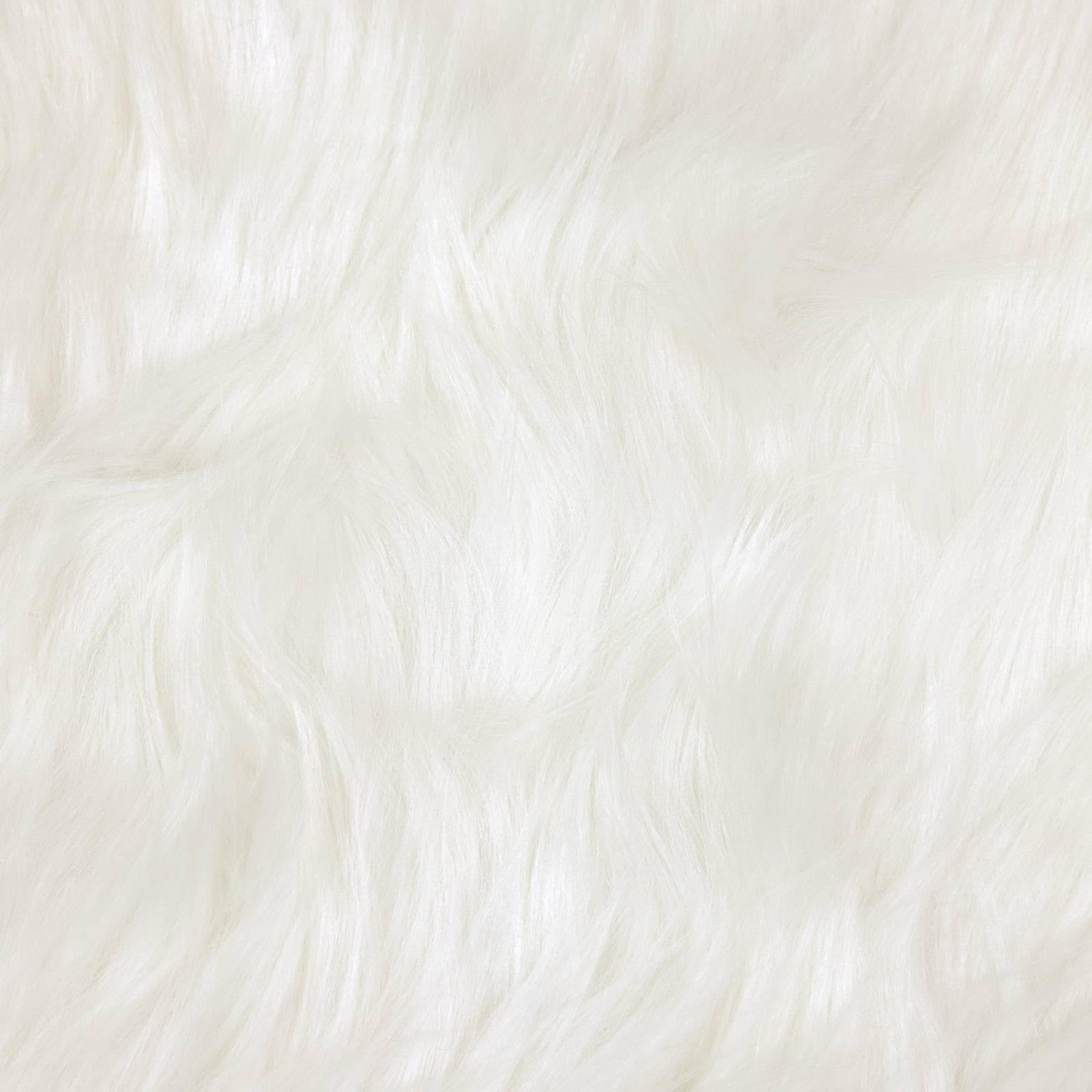 Tafalla - Alfombra de piel de oveja sintética, 100 x 200 cm, de pelo alto, de poliéster, en color blanco, diseño moderno para salón, dormitorio, pasillo