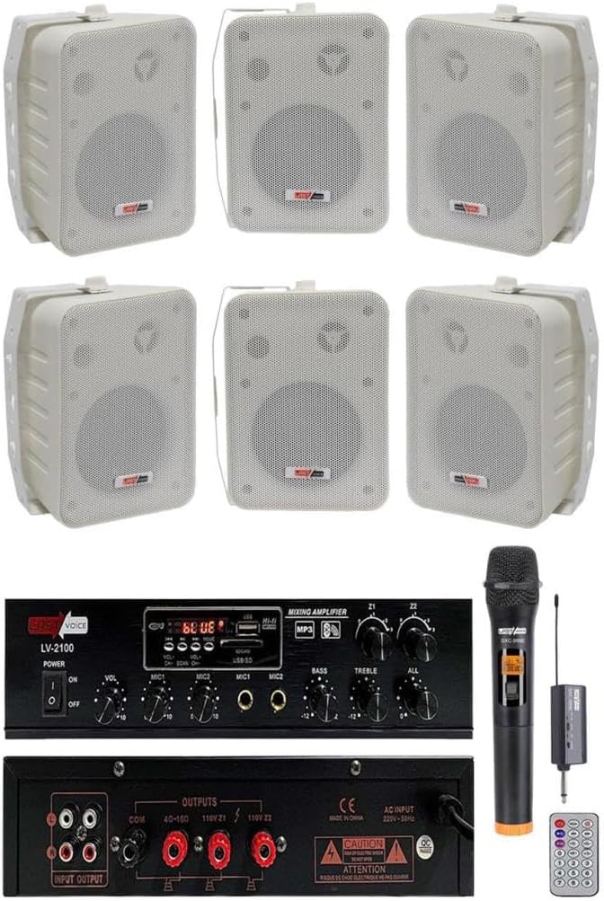 Lastvoice Large Plus Paket-5 Hoparlör ve Anfi Anons Ses Sistemi Seti