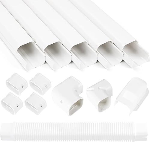 Mini Split Line Set Cover Kit de cubierta de aire acondicionado de 3 pulgadas de ancho y 9 pies Cubierta de línea delgada de PVC decorativo para