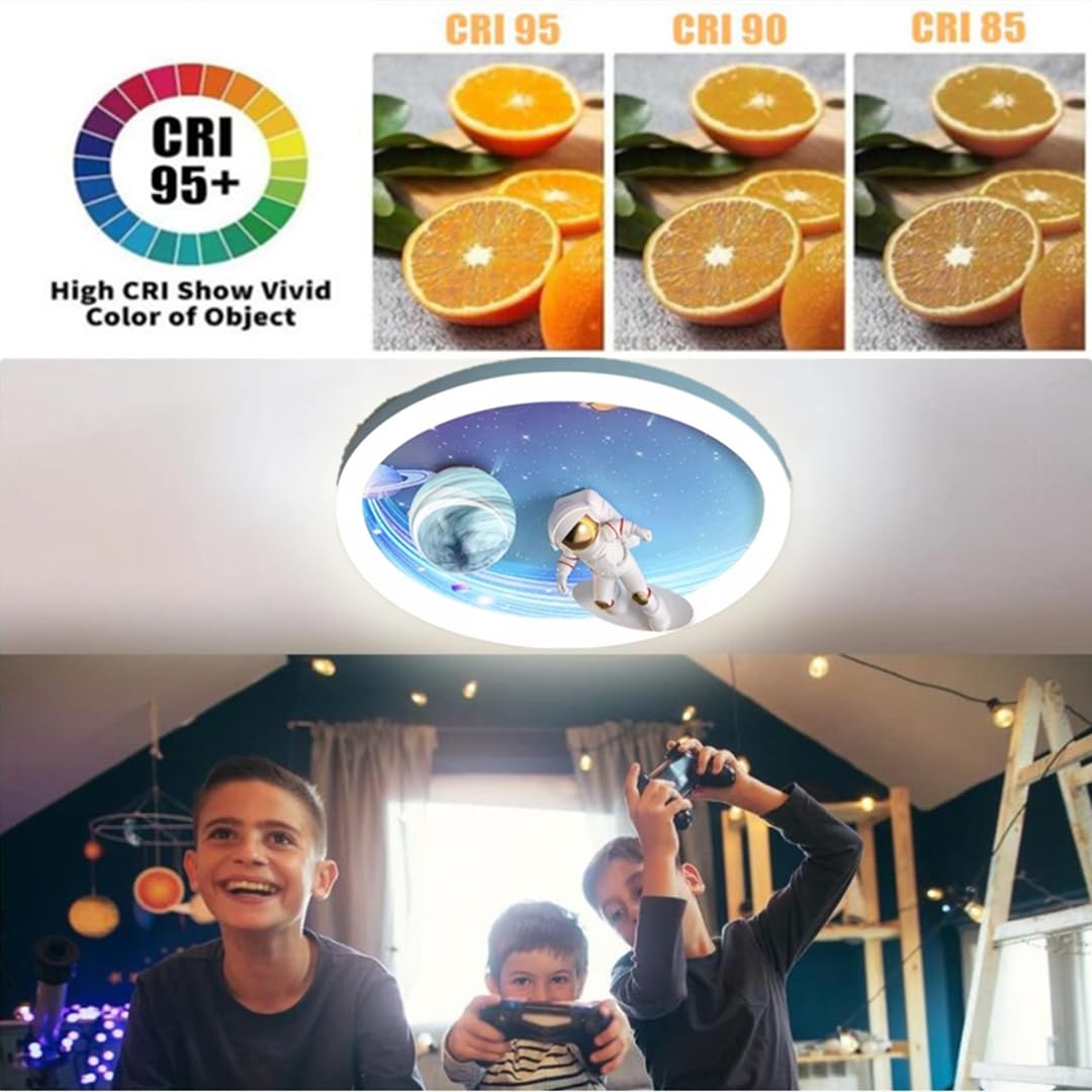 Lampa sufitowa LED Lampa sufitowa dla dzieci astronauta sypialnia lampa sufitowa szklana planeta 48 W możliwość ściemniania pokój chłopiec światła salon oświetlenie wewnętrzne światło