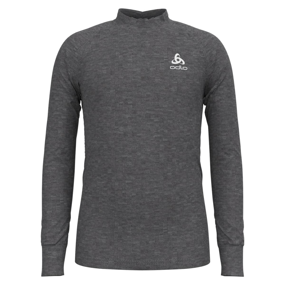 Odlo Kids Functional long-sleeve shirt with stand-up collar ACTIVE X-WARM ECO, odlo steel grey melange, 116