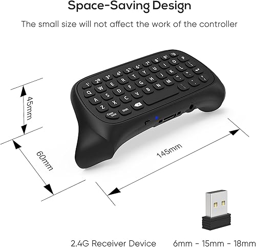 Vista 3 de Teclado de control para Xbox Series X S para Xbox One One S teclado inalámbrico Bluetooth para juegos con receptor USB altavoz integrado y conector