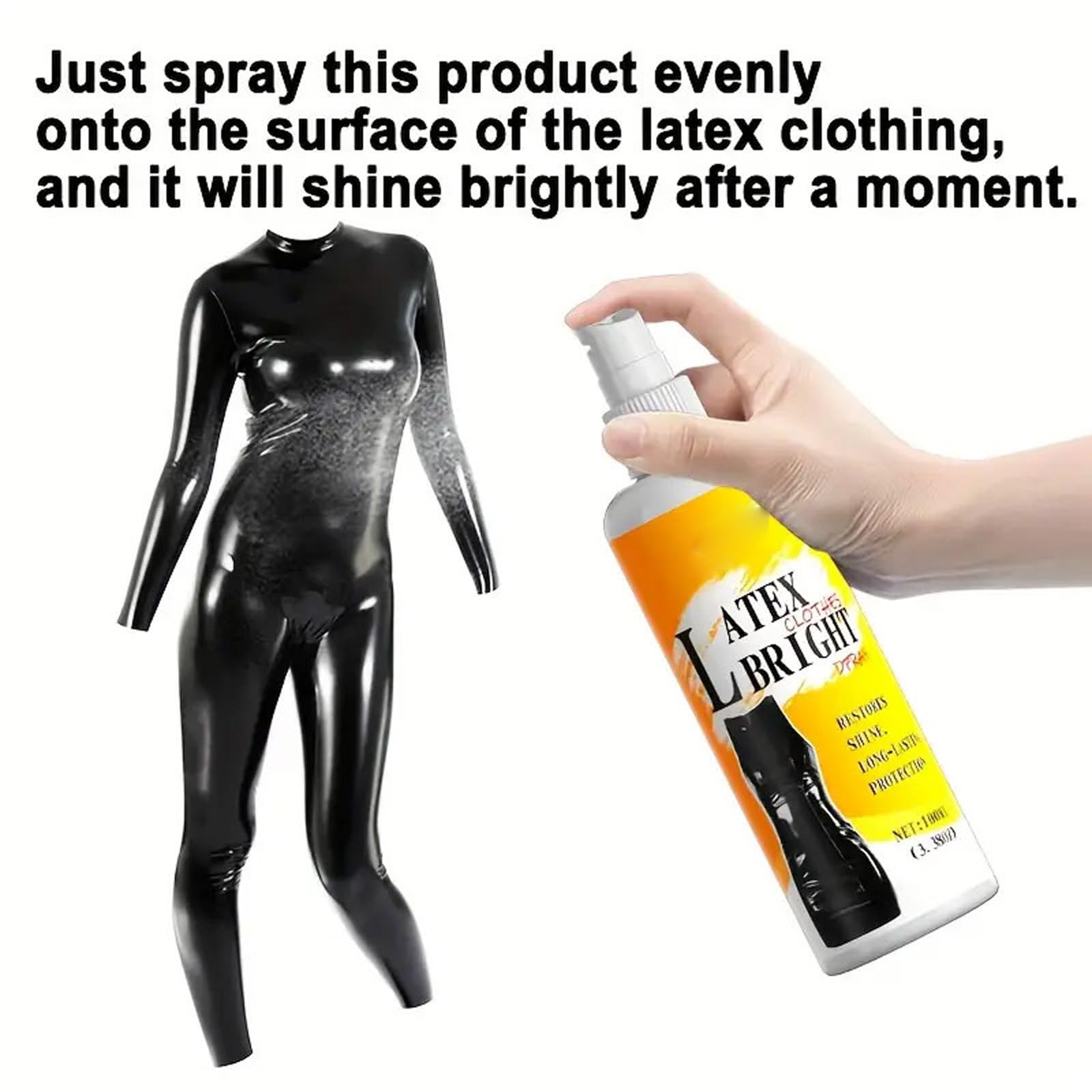 Spray in lattice lucido da 100 ml con asciugamano per la pulizia, effetto lucido permanente, rivestimento protettivo resistente all'umidità, per uso domestico, uso notturno, spray in lattice