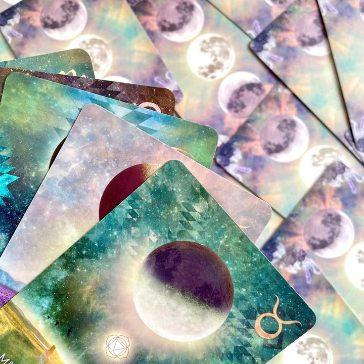 Image of DUNGRANI ENTERPRISE Tarot Cards 44 Pieces Moonology Manifestation Traditional Standard Tarot Deck Fortune Telling Game Divination Tools for Adults (Moonology Manifestation Oracle)