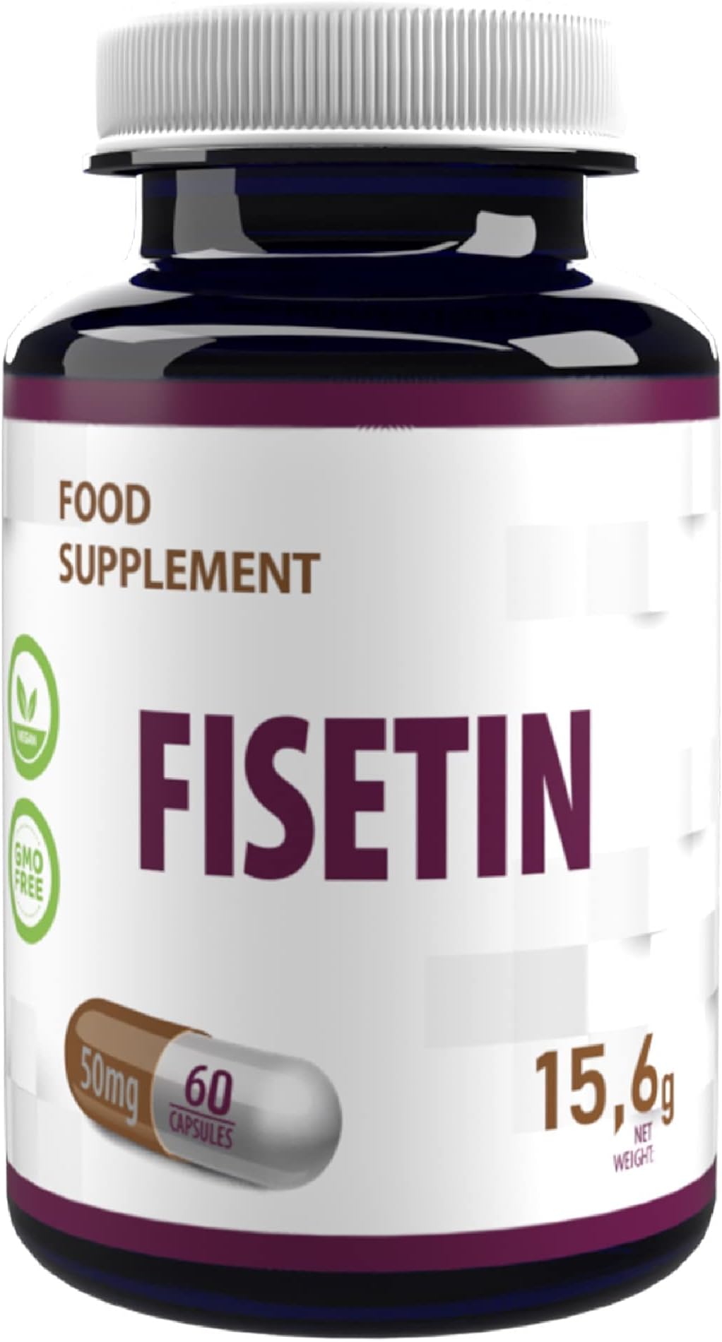 Hepatica Fisetin 50mg | 60 Vegan Capsules | High Strength Antioxidant & Cellular Health Support | 3rd Party Lab Tested | Gluten & GMO Free