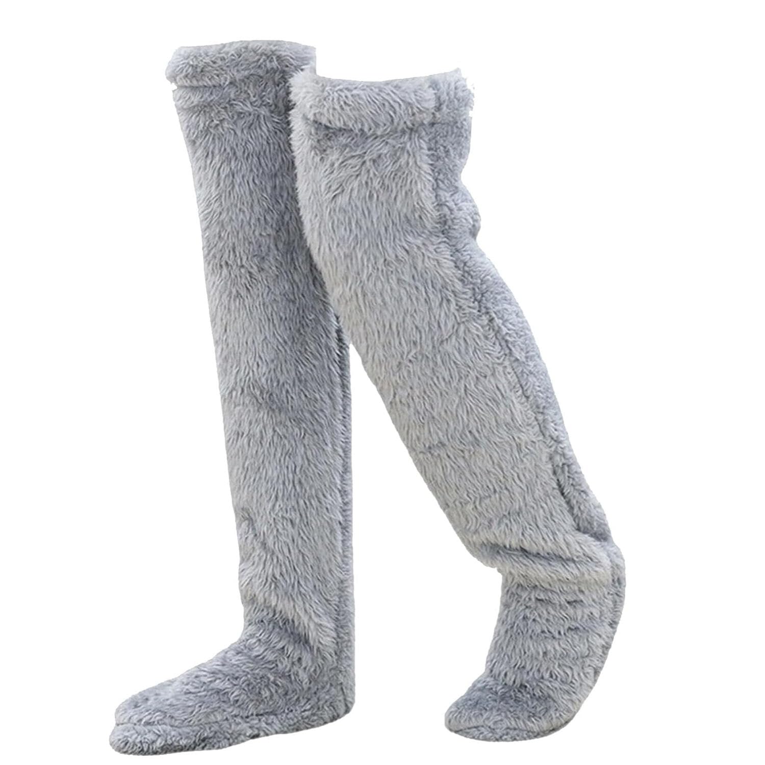 POHDHKPlush Warmth Long Socks Over Knee High Fuzzy Long Socks Plush Slipper Stockings Leg