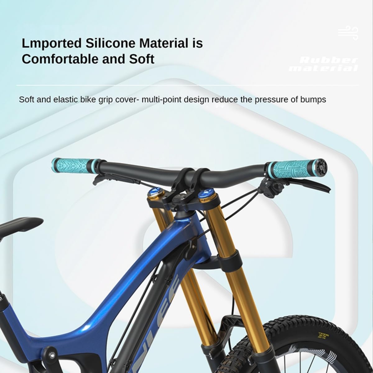 Guidons VTT Antidérapants Poignées Vélo Caoutchouc Antidérapant 128mm - Pour VTT, BMX - Avec Embouts Aluminium - Multi-Couleurs Guidion 22.2mm