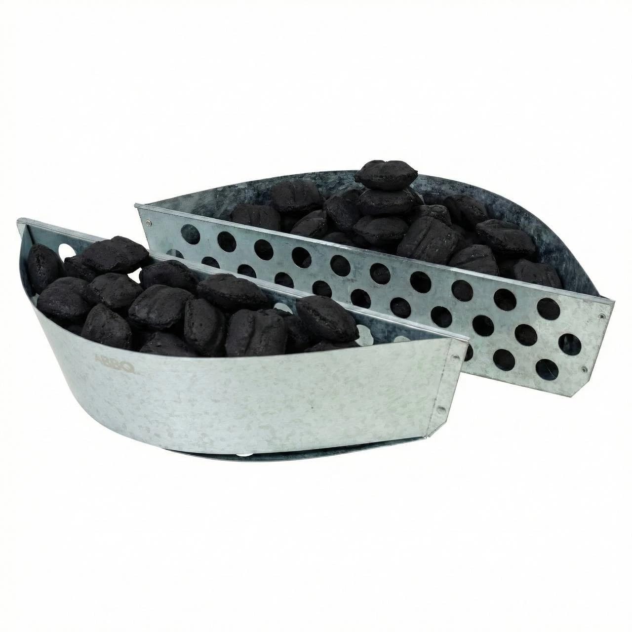 URBNLIVING 2PCS Steel BBQ Charcoal Briquette Holders – Portable Grill Basket for Even Heat Distribution, Outdoor Cooking, Camping, Hiking, and Backyard Barbecue