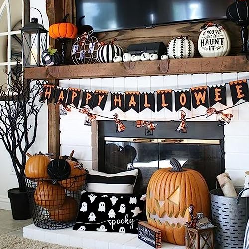Jxzygmd Halloween Pillow Cover 12X20 Ghost Spooky Halloween Lumbar Pillow Covers Decorations Outdoor Halloween Pillows Decorative For Halloween Home Decor For Sofa #TOP2