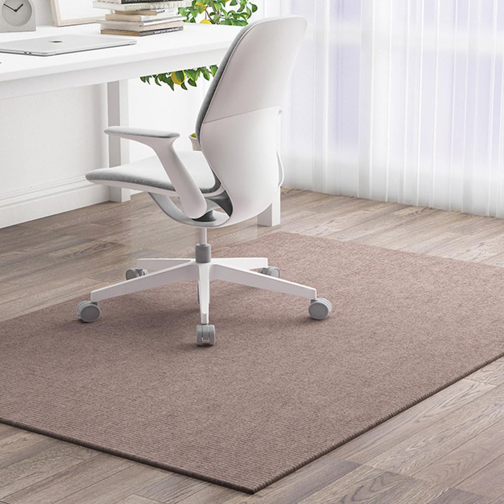 Odot Office Chair Mat for Carpeted and Hardwood Floor Protector, TPE Non-Slip Computer Gaming Rolling Chair Desk Mat Multi-Purpose Protection Carpet for Home Wooden Floors (Light brown,80x120cm)