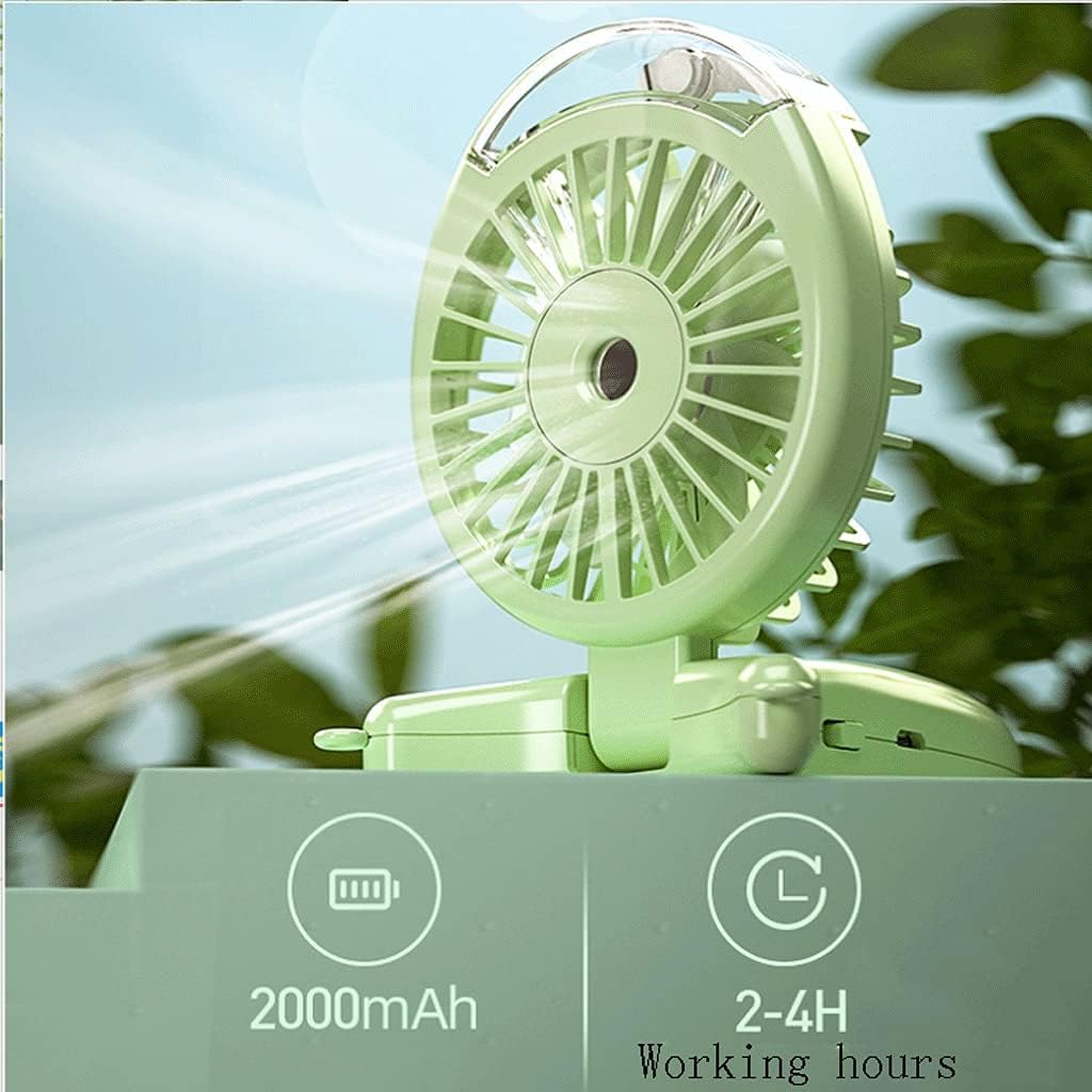 Portable Desk/Neck/Handheld Fan,Portable Mini Fan,USB Cooling Fan,Desk Fan for Bedroom/Home,Handheld/Neck Fan for Outdoor High Wind (Color : Green)