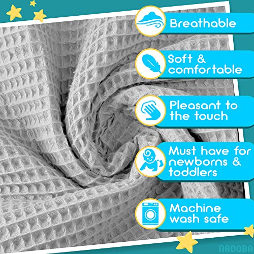 Thermal Baby Blanket for Girls and Boys - Waffle Weave Blanket Satin Baby Blanket - Throw Blanket for Baby Receiving Blankets - Soft Waffle Blanket - Thumbnail 3