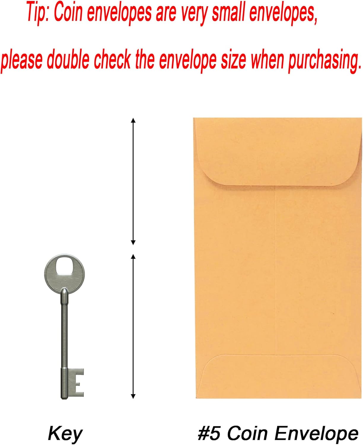 200PCS #5 Coin Envelopes 3.125x5.5 inches Brown Kraft Envelopes Classic Small Parts Gummed Flap for Coins, Cash, Credit Cards, Seeds - Image 2
