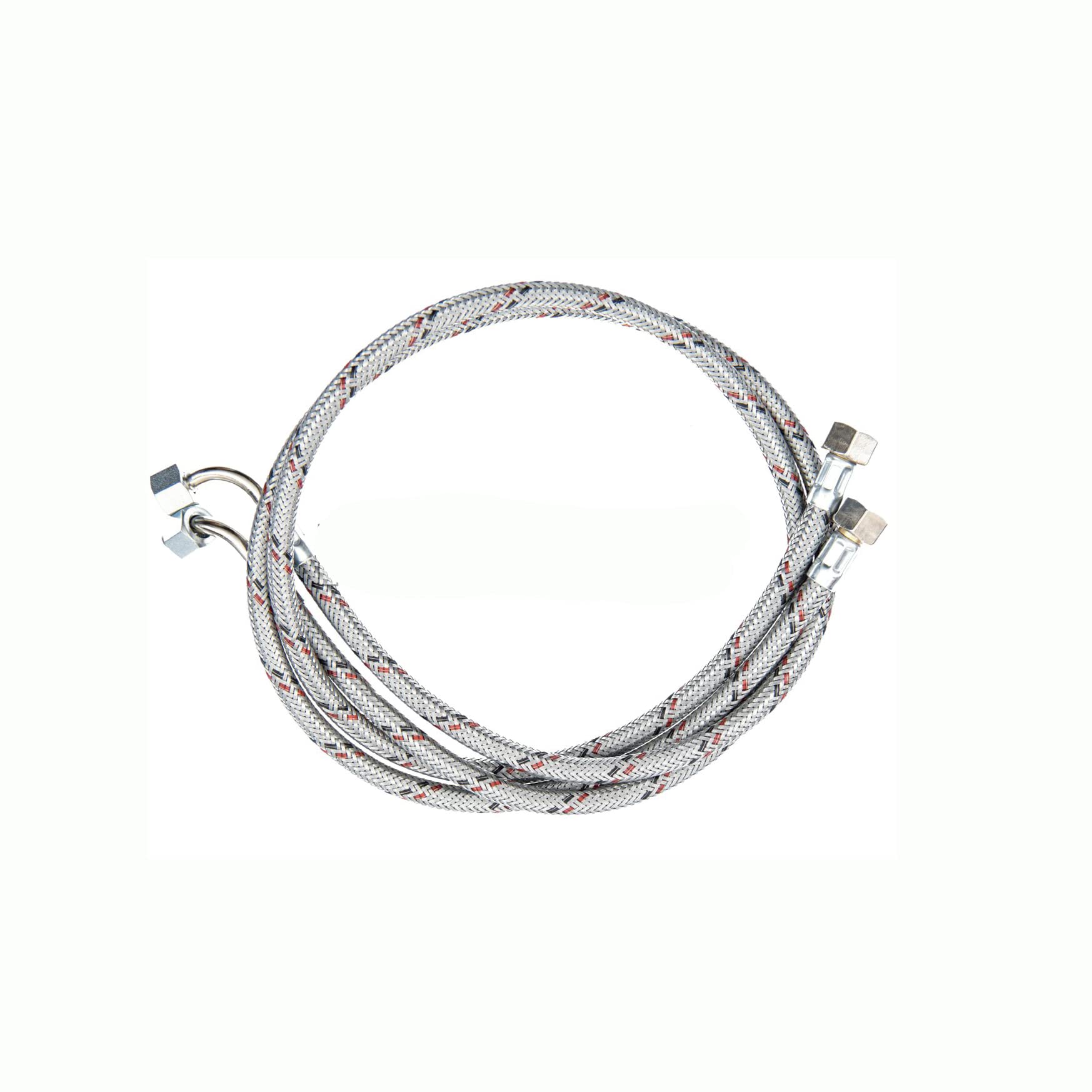 2 Unidades Tubo Flexible Quemador | 1000 mm (1 Metro) | Rosca H 3/8" x H 1/4" | Máx. 90ºC | Manguera de Conexión para Caldera de Gasoil