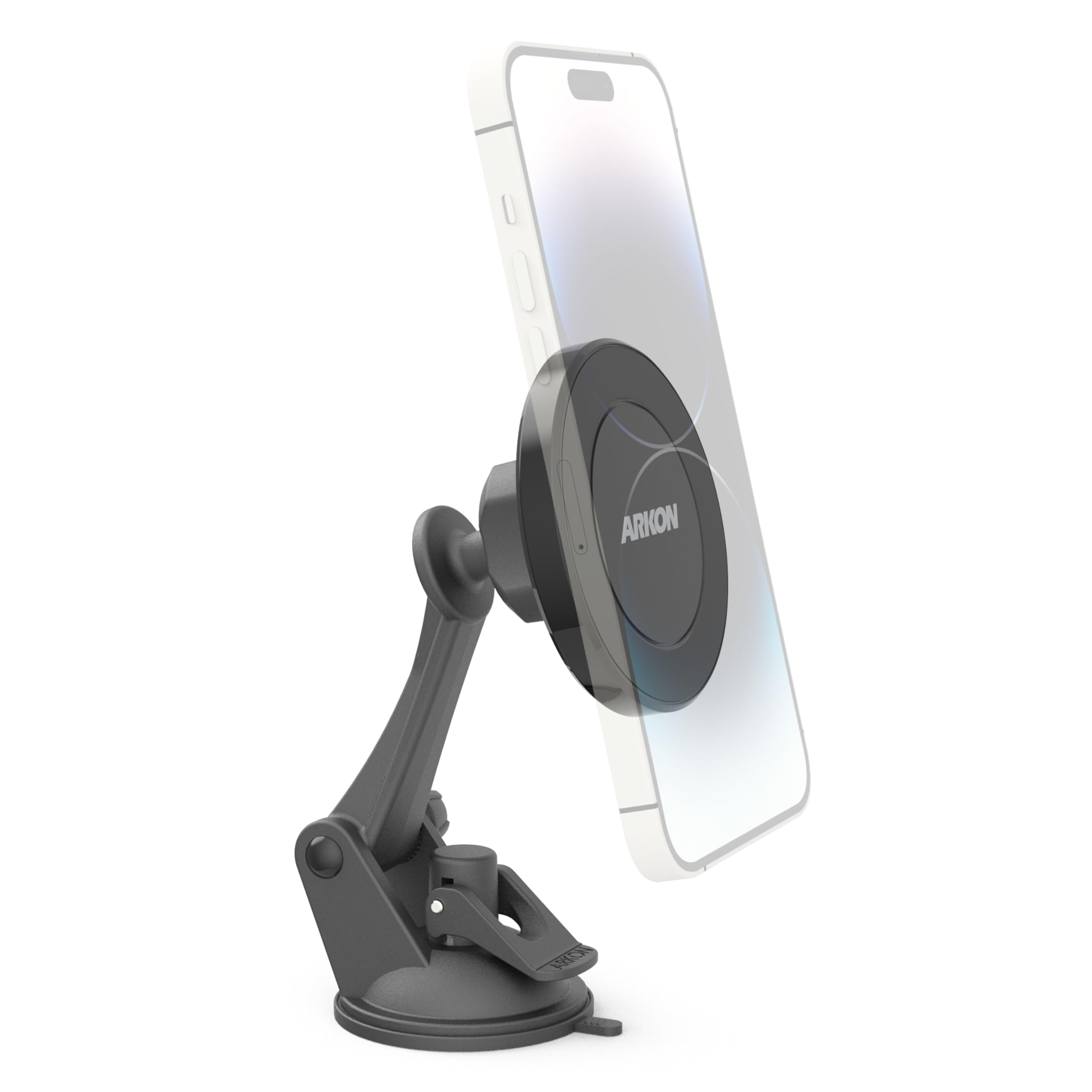 ARKON Supporto magnetico per telefono con ventosa, forti magneti al neodimio, supporto a ventosa per parabrezza e cruscotto, girevole a 360° per un facile posizionamento, per iPhone, Galaxy e altro