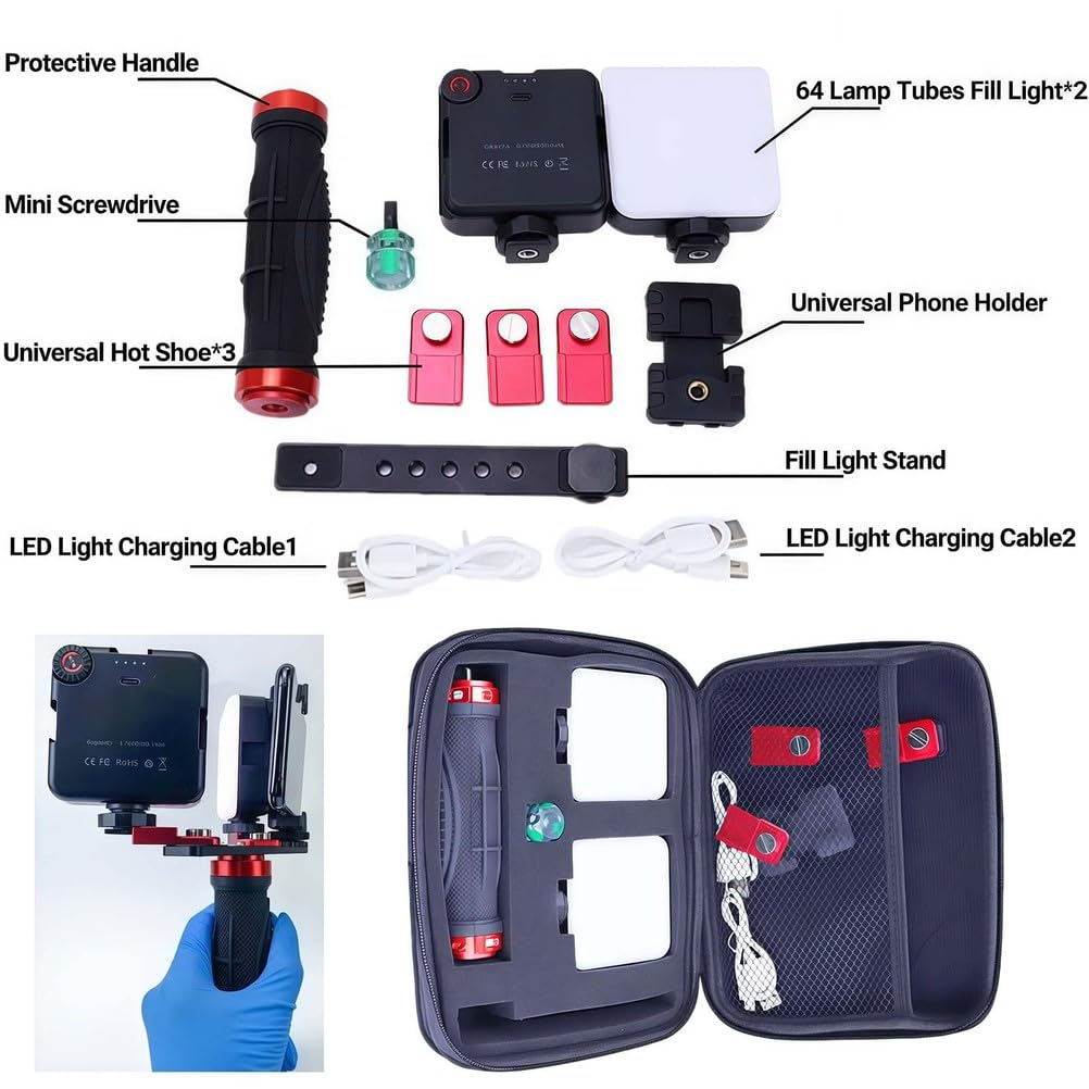Dental Photography Aid - Supplemento luminoso di riempimento per fotocamere cellulari, ideale per cosmetologia e fotografia macro di prodotti