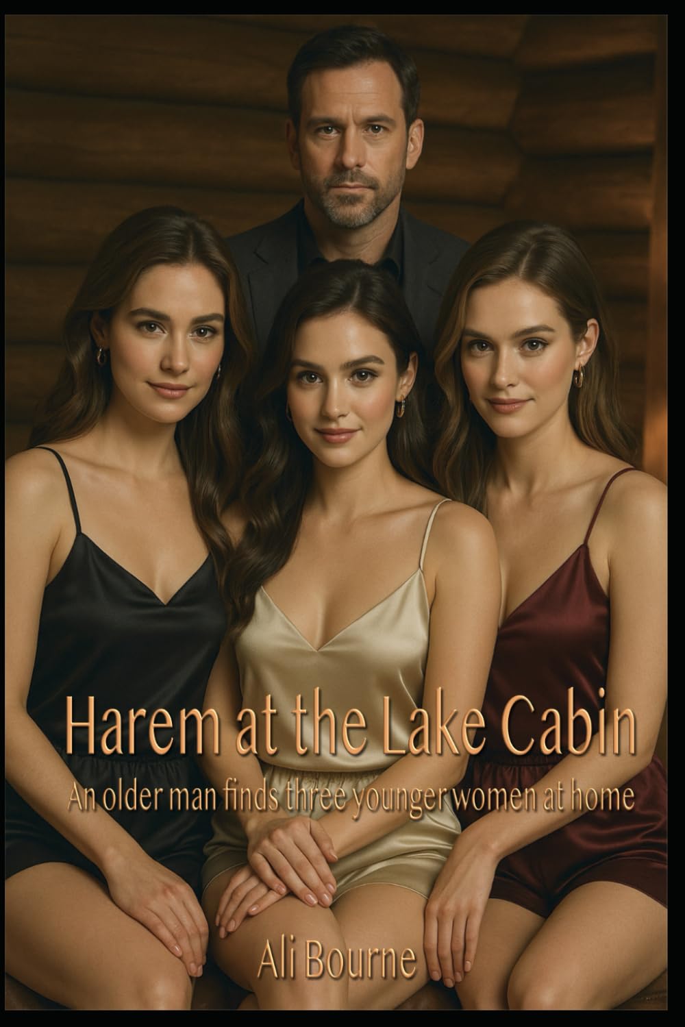 Harem at the Lake Cabin: An older man finds three younger women at home (Harem fantasies)