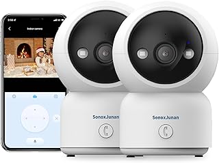 Indoor Security Camera, WiFi 2K HD Camera, 360°PTZ Camera, Support 2.4Ghz/5Ghz WiFi, Night Vision, Motion Detection for Baby and Pet, Support Cloud Storage and TF Card Storage, 2 Cameras