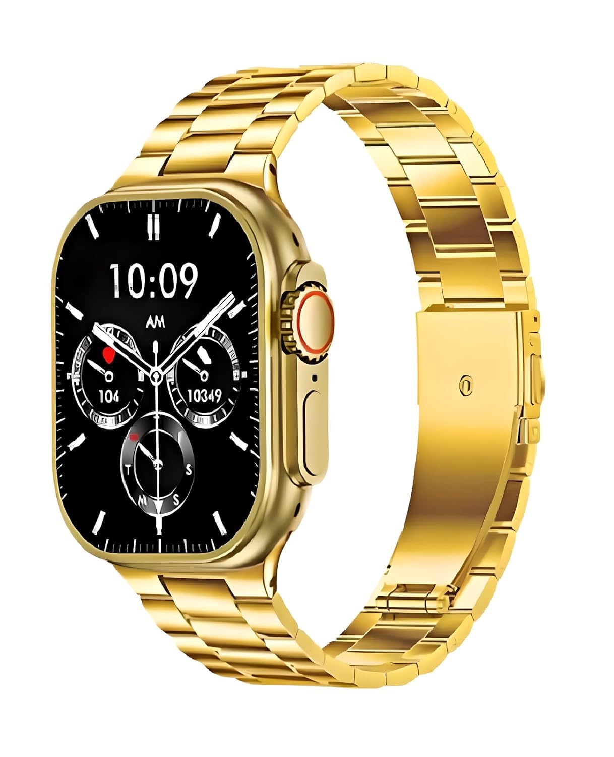 GameSir 24K Golden Smart Watch 2.18" HD Display Metal Chain & 100+Sports Mode & Multi Watch Faces, Long Battery Life Bluetooth Calling Watch, Gifting & Luxury Smartwatch for Men & Women-Gold