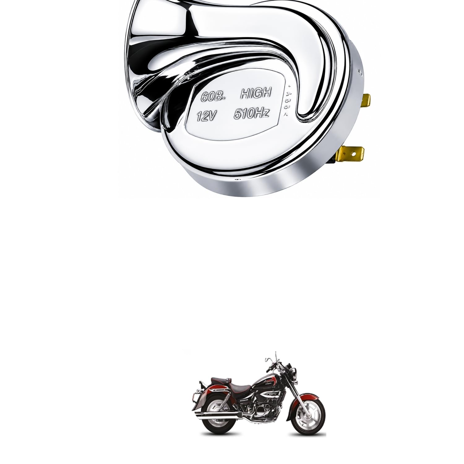 Universal 12V Automotive Vehicle Horn, High Tone 510Hz Chrome Snail Electric Horn, Loud 110dB Waterproof Replacement Horn for Car, Bike, Motorcycle, Scooter Comfortable With Aq-ui-la 250-image-44