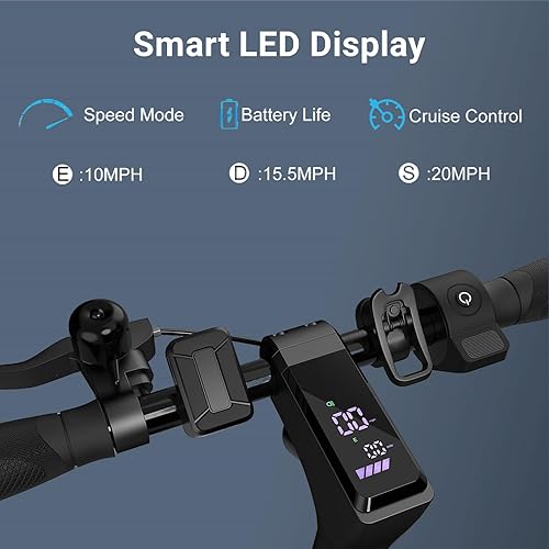 Miniatura 3 de Caroma Patinete eléctrico, motor de 500 W, alcance de 25 millas y 20 mph, neumáticos sólidos de 10 pulgadas, scooter eléctrico para adultos, scooter