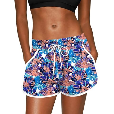 For G and PL Pantalones Cortos de Verano para Mujer con Estampado Tropical Cover