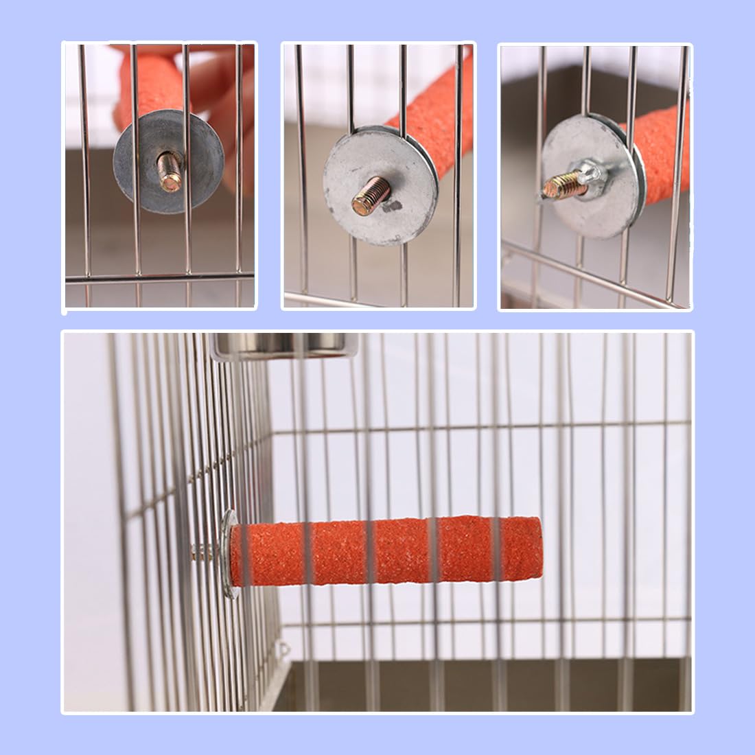 Posatoi In Legno Per Pappagalli - 4 Pezzi Con Superficie Abrasiva Per Cura Artigli - Foto 9