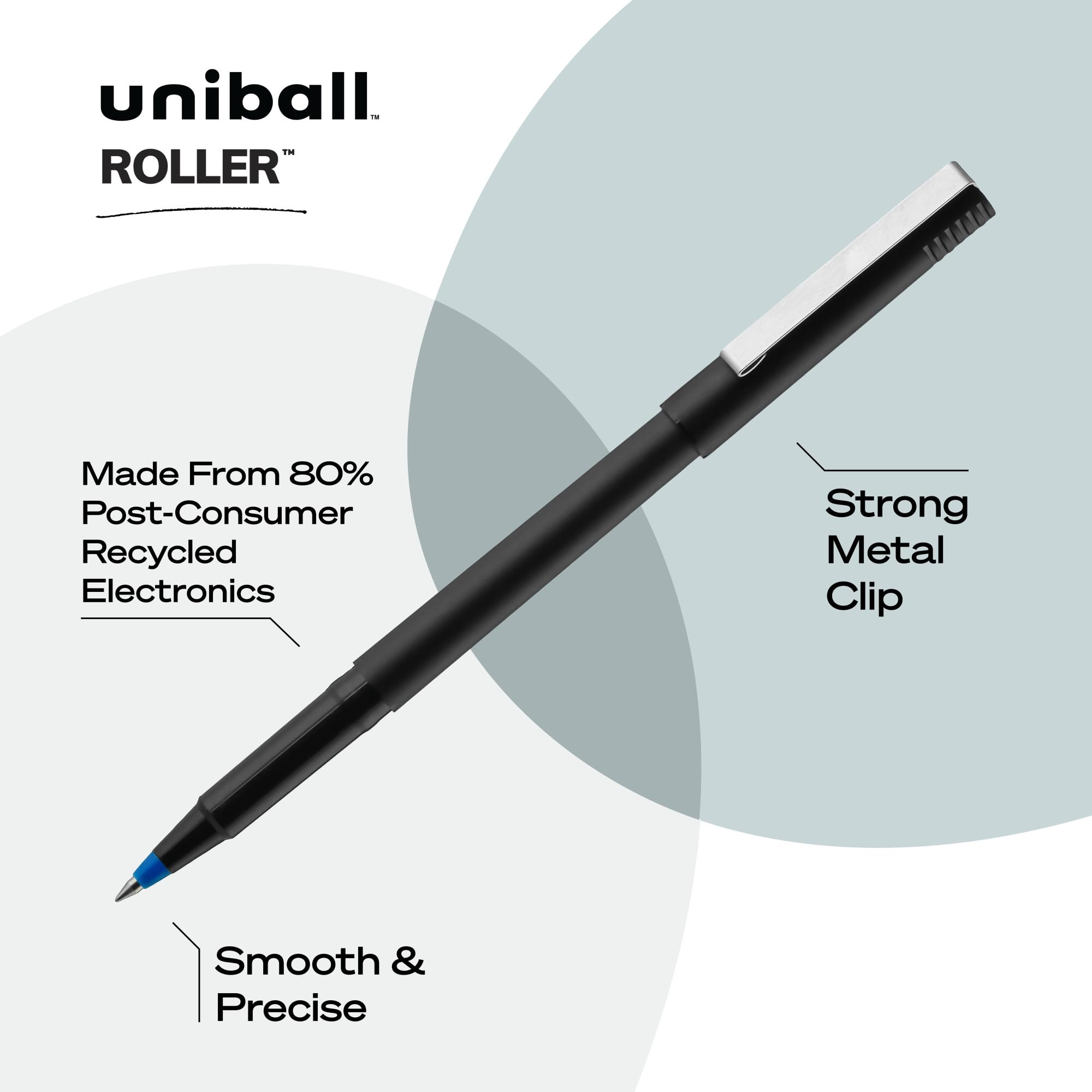 Uniball - Bolígrafos de punta redonda (0.5 mm), color azul, paquete de 72