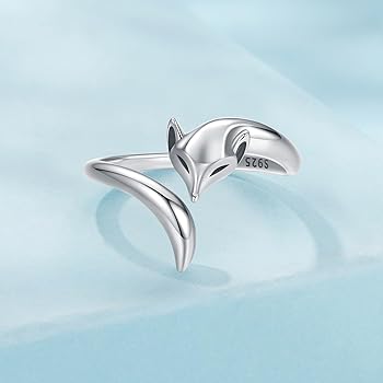 ⭐︎狐⭐︎ Amazon | [Rockyu] 狐指輪 レディース シルバー925 狐リング S925純銀